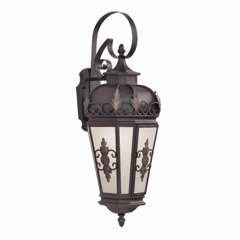 Berkshire Bronze Outdoor Wall Lantern with Antique Honey Linen Glass