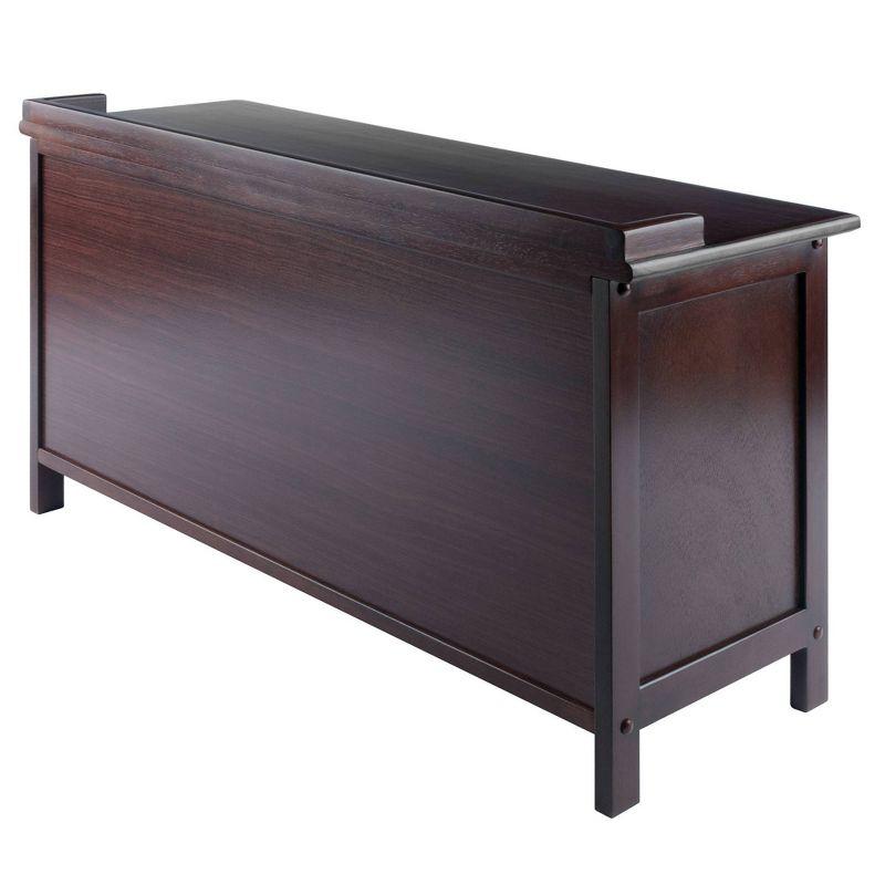 Adriana Entryway Storage Bench Walnut - Winsome: Wood Composite, Non-Upholstered, 2-Seater, Spot Clean