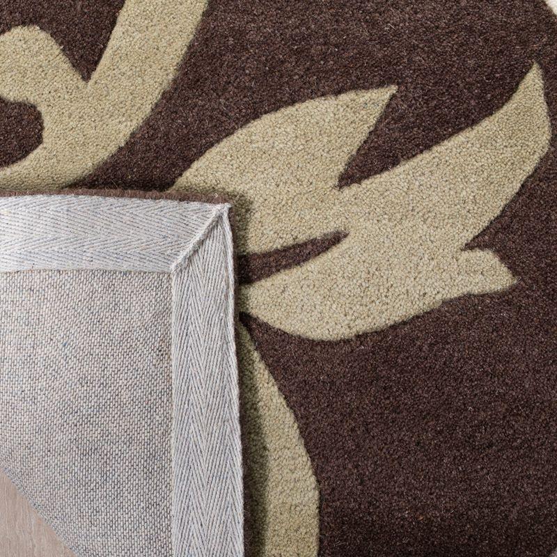 Handmade Tufted Rectangular Brown Wool & Viscose Rug