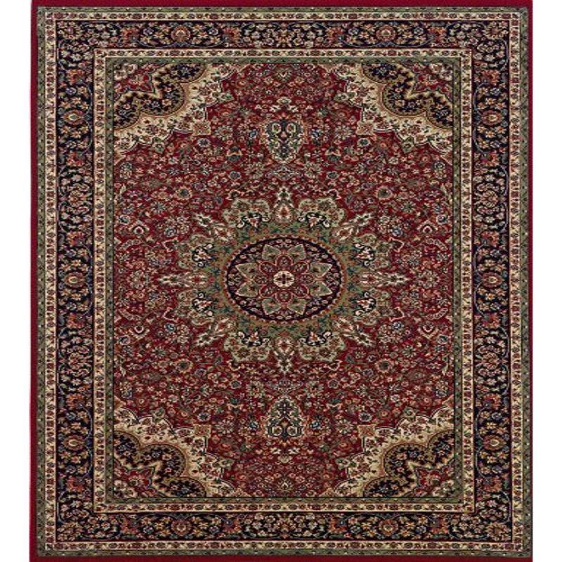 Ariana Red and Blue Hand-knotted Oriental Synthetic Rug, 4' x 6'