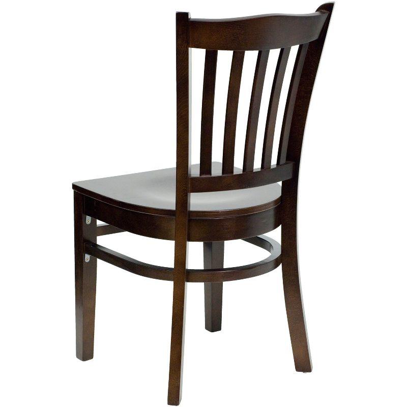 Emma and Oliver 2 Pack Vertical Slat Back Wooden Restaurant Chair