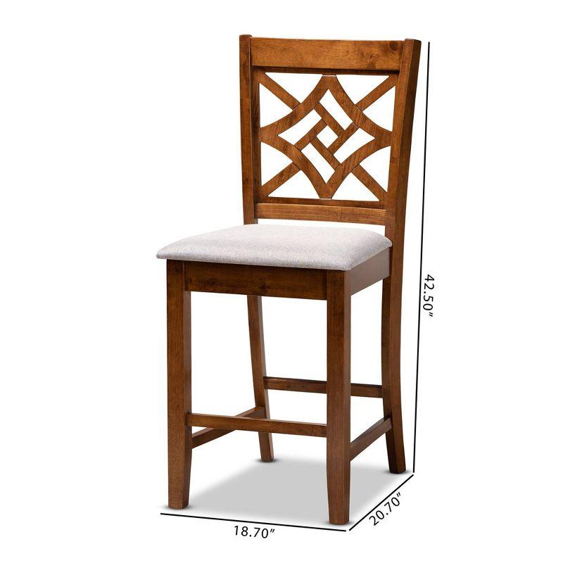 2pc Nicolette Wood Counter Height Barstool Set - Baxton Studio