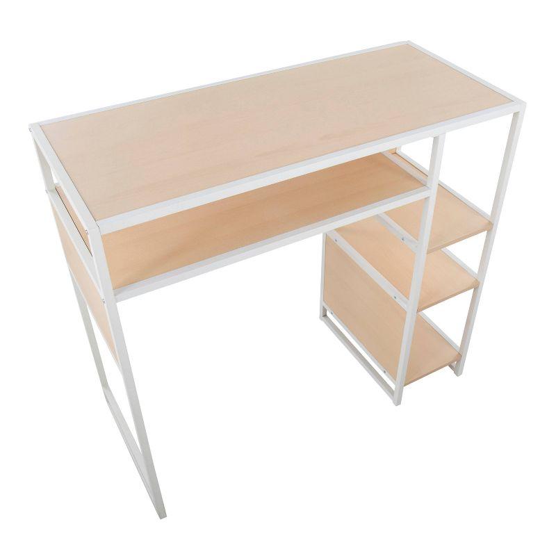 43" Display Rectangle Wood Bar Height Table White/Natural - LumiSource: Metal Frame, Kitchen, 39.5" High
