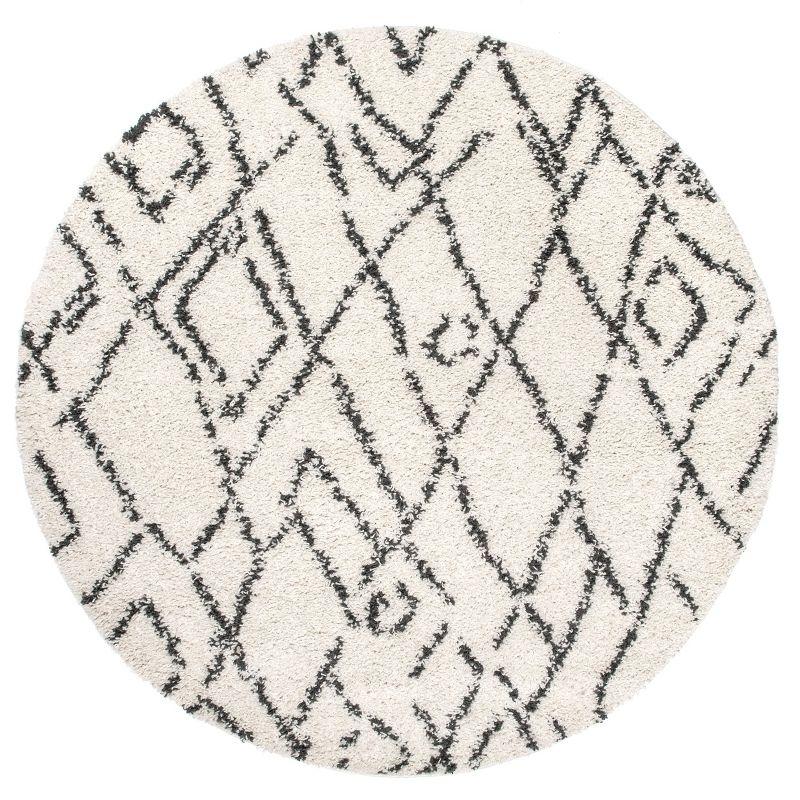 Nuloom Nieves Moroccan Oval 5x8 Indoor Area Rug for Living Room Bedroom Dining Room, Off White/Dark Grey
