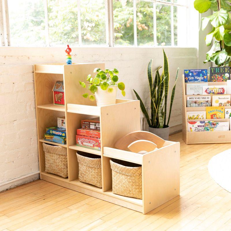 Natural Birch Wood 6-Cube Kids Storage Cabinet