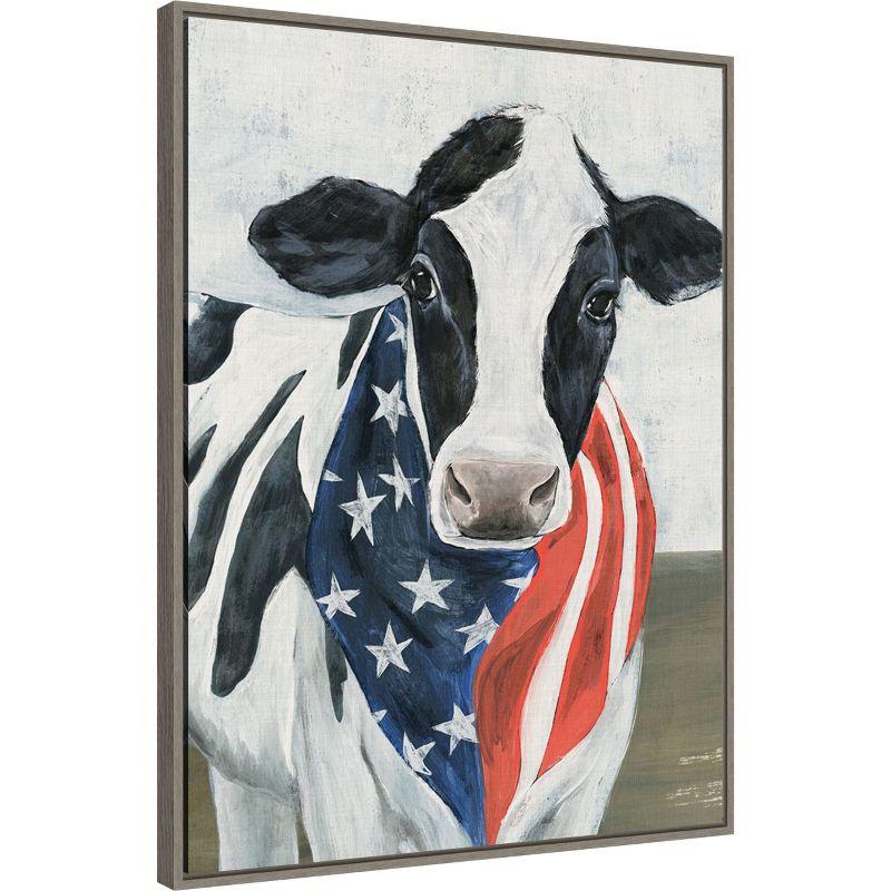 Amanti Art American Cow II by Annie Warren Canvas Wall Art Print Framed 23-in. x 30-in.