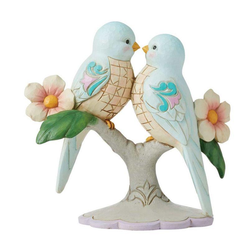 Jim Shore Blue Lovebirds on Floral Branch Resin Figurine