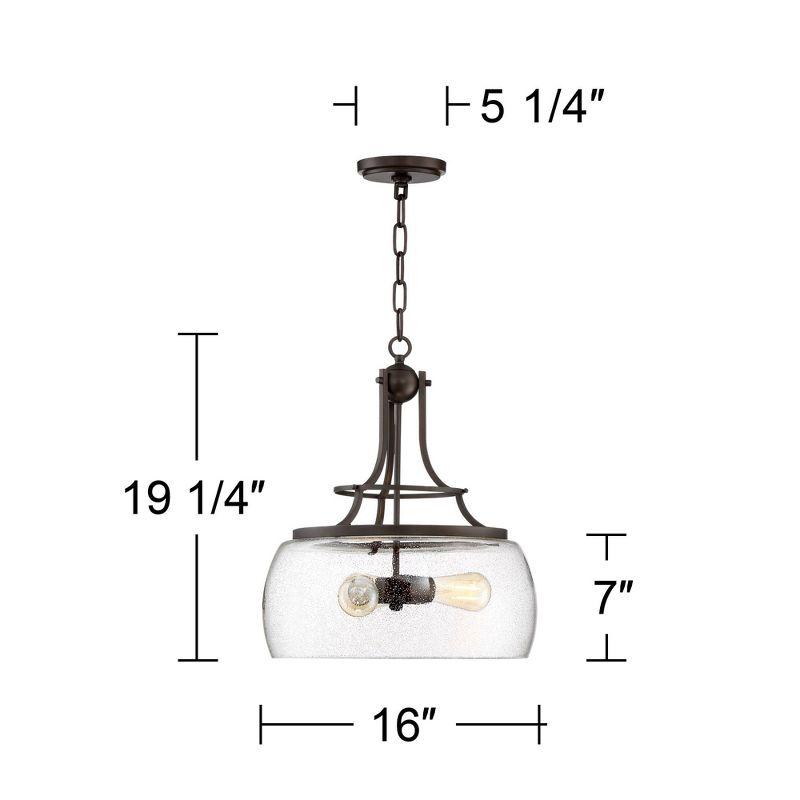 Charleston 20" Bronze and Glass Pendant Chandelier