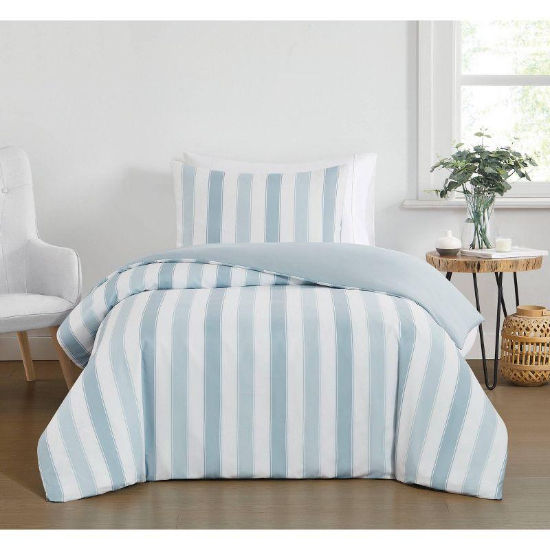 Aiden Polyester Standard Striped Duvet Cover Set