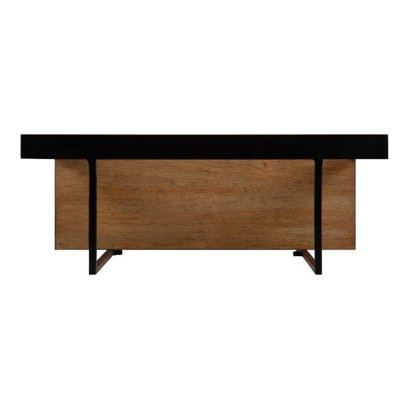 Kate and Laurel Kercheval Rectangle Metal Accent Shelf, 15x32, Rustic Brown