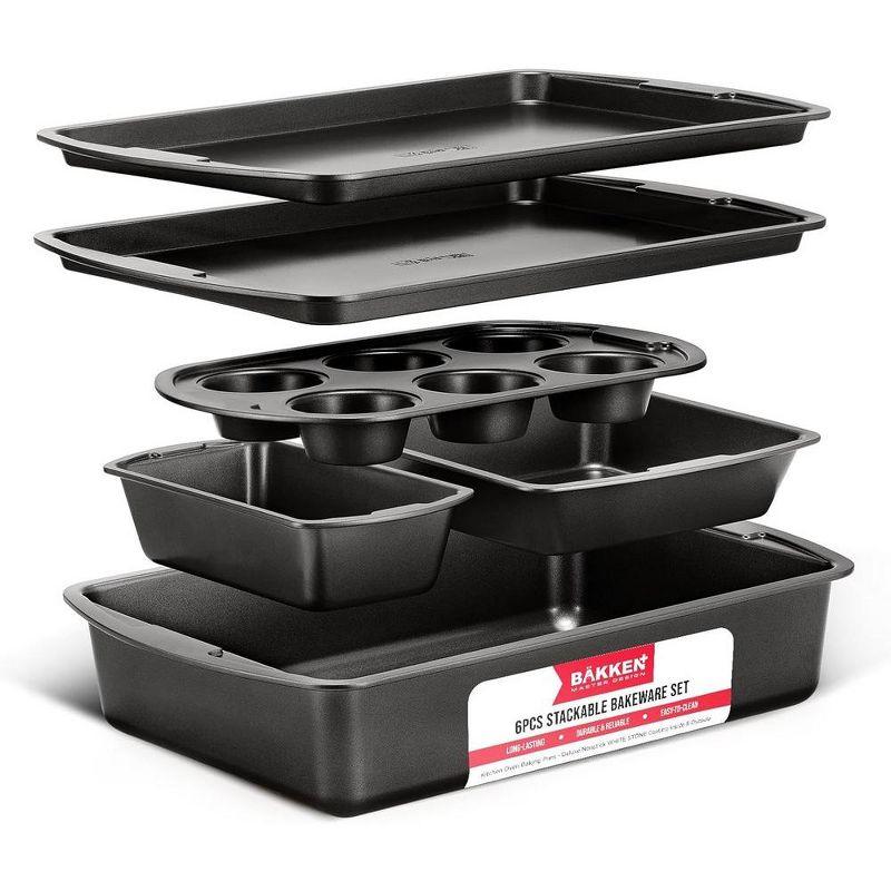 Bakken 6-Piece Gray Non-Stick Carbon Steel Bakeware Set