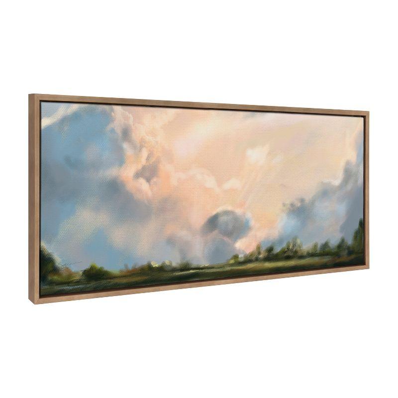 Sylvie Clouds Framed Canvas Skyline Art in Gold Frame