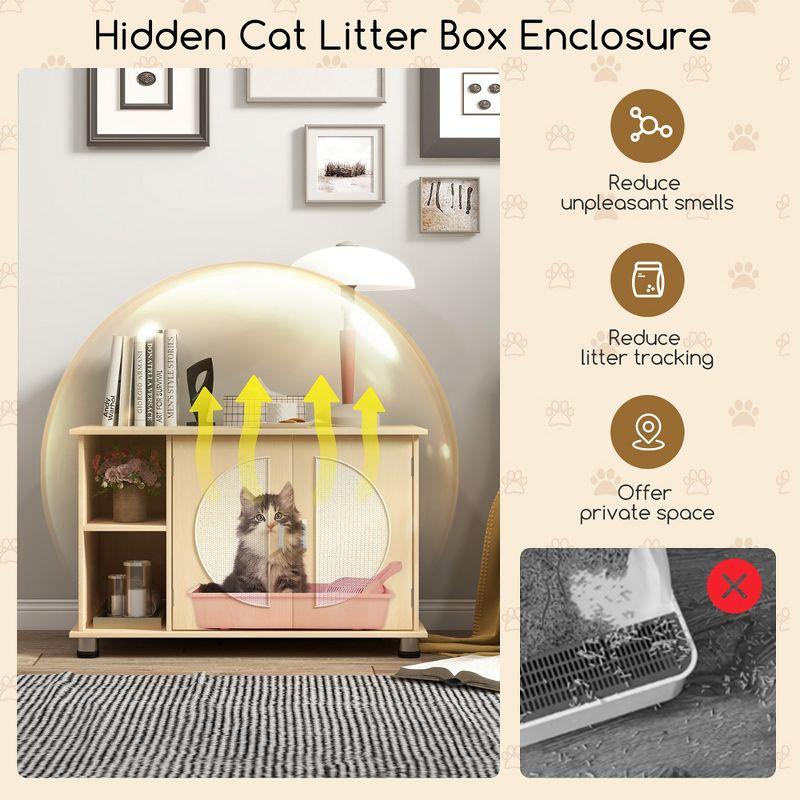 Archie & Oscar™ Archie & Oscar™ Cat Litter Box Enclosure W/ Sisal Scratching Doors Storage Adjustable Metal Feet