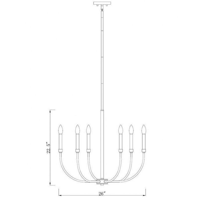Z-Lite Haylie 6 - Light Chandelier in  Matte Black/Olde Brass