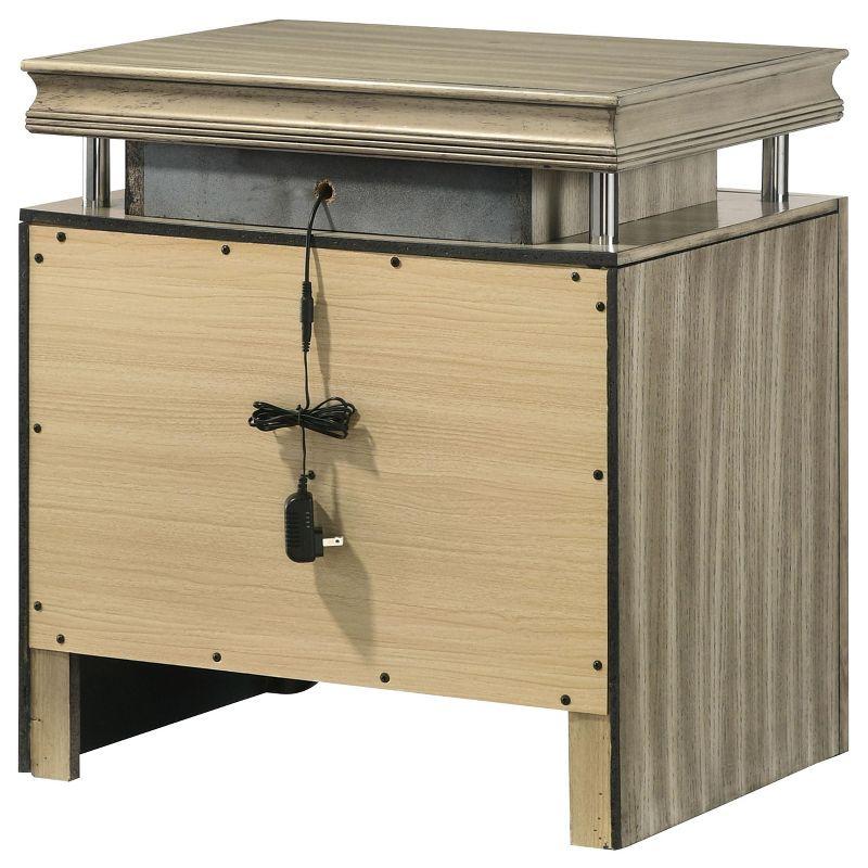 Coaster Home Furnishings Giselle 3-Drawer Nightstand Bedside Table with LED Rustic Beige