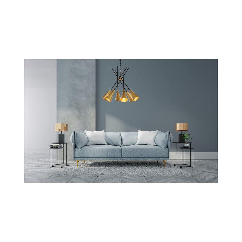 Elegant Lighting Casen 32 inch pendant in black and brass