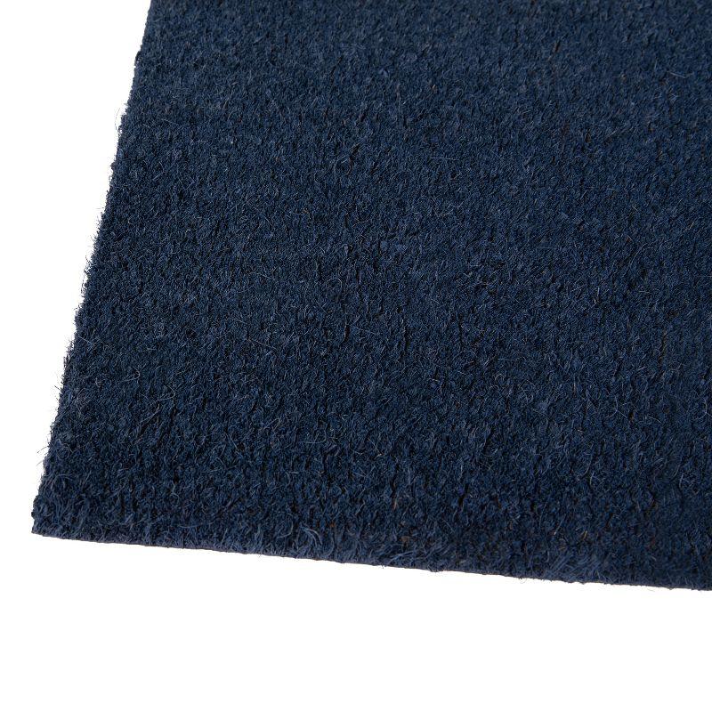 Flash Furniture Harbold 18" x 30" Indoor/Outdoor Solid Natural Coir Doormat with Non-Slip Backing in Navy