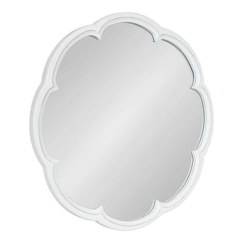 Kate and Laurel Maren Scalloped Wall Mirror, 26" Diameter, White