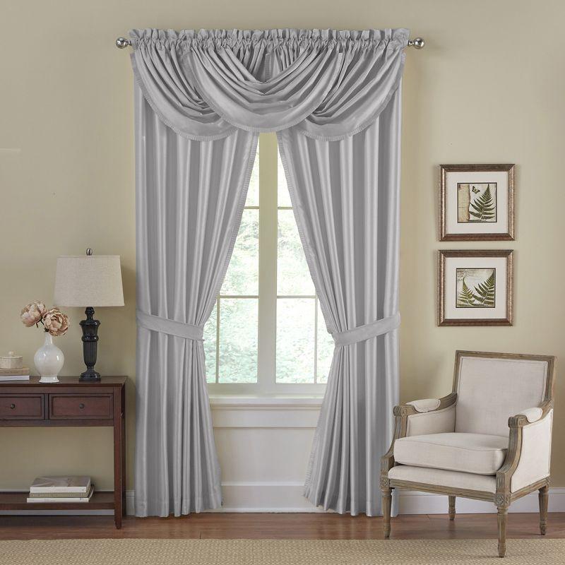 Elrene Versailles Faux Silk Room Darkening Single Window Curtain Panel - Elrene Home Fashions