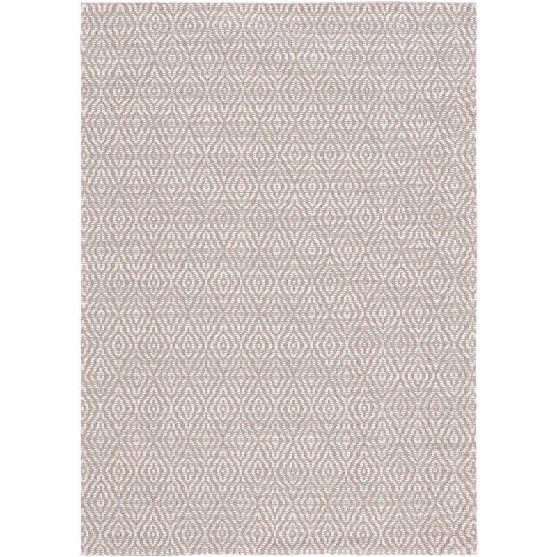 Handmade Taupe and Cream Wool 5' x 7' Reversible Area Rug