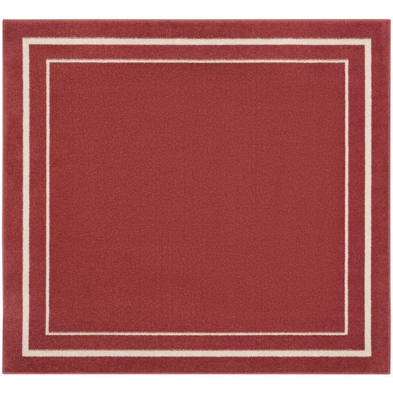 Nourison Essentials 5' x square Brick/Ivory Contemporary Indoor/Outdoor Rug