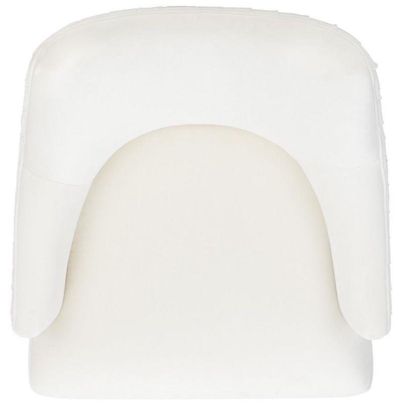 Kaisley Puckered Office Chair - Cream/Silver - Safavieh