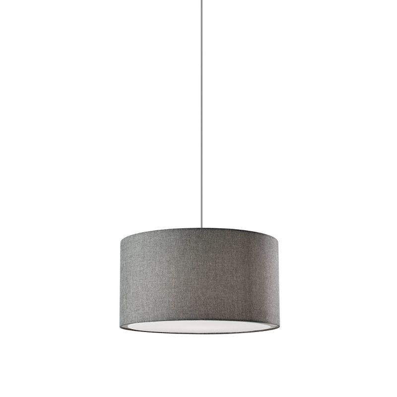 Adesso Large Harvest Drum Pendant Gray: Swag Cord, 15-foot Cable, ETL Listed