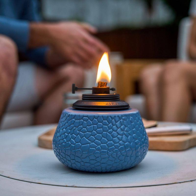 TIKI® Brand Adjustable Flame 6 Inch Stone Table Torch Blue