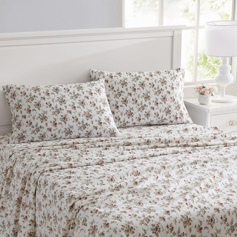 Laura Ashley Le Fleur Orange Queen Sheet Set