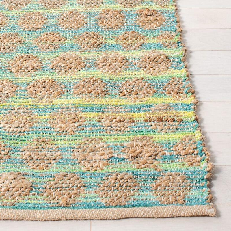 Cape Cod CAP820 Woven Indoor Area Rug - Teal/Natural - 4'x6' - Safavieh