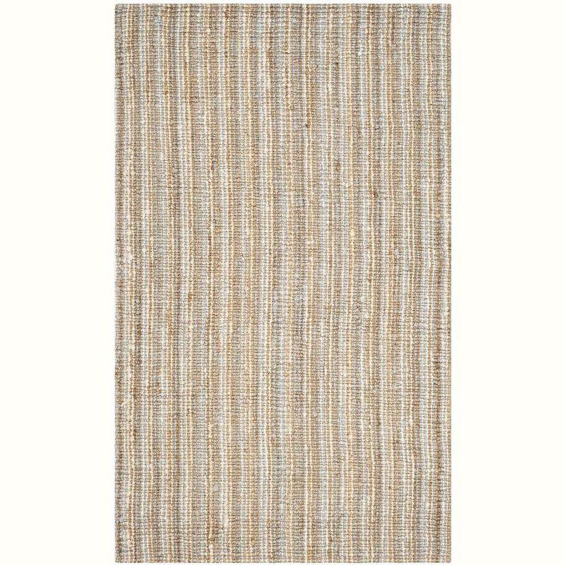 Handmade Gray and Natural Jute Area Rug, 5' x 8'