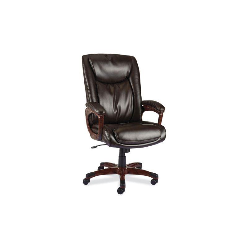 Darnick Executive Swivel Office Chair with Fixed Arms in Brown Leather