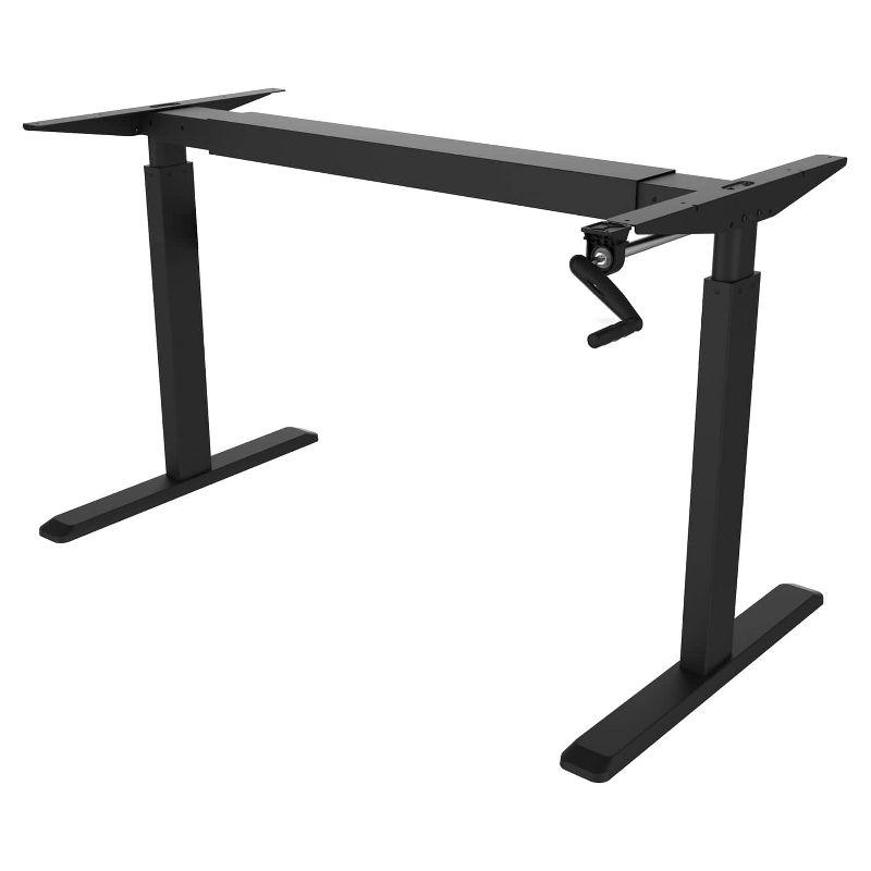 ErgoFlex 44'' Black Steel Manual Height Adjustable Desk Frame