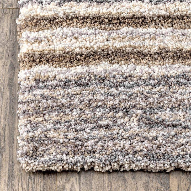 9'x12' Drey Ombre Shag Area Rug Beige/Brown - nuLOOM: Contemporary Tufted Medium Pile Indoor Rug