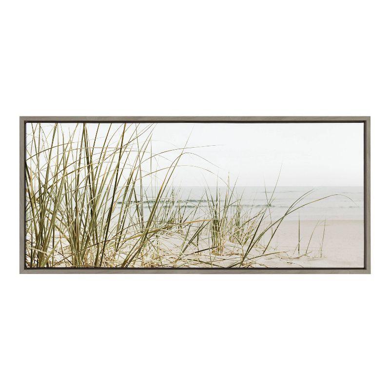 Kate & Laurel All Things Decor Sylvie Calming Beach Grass Framed Canvas by The Creative Bunch Studio