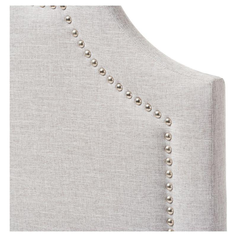 Twin Rita Modern And Contemporary Fabric Upholstered Headboard Grayish Beige - Baxton Studio: Silver Nailhead Trim, Rubberwood Frame