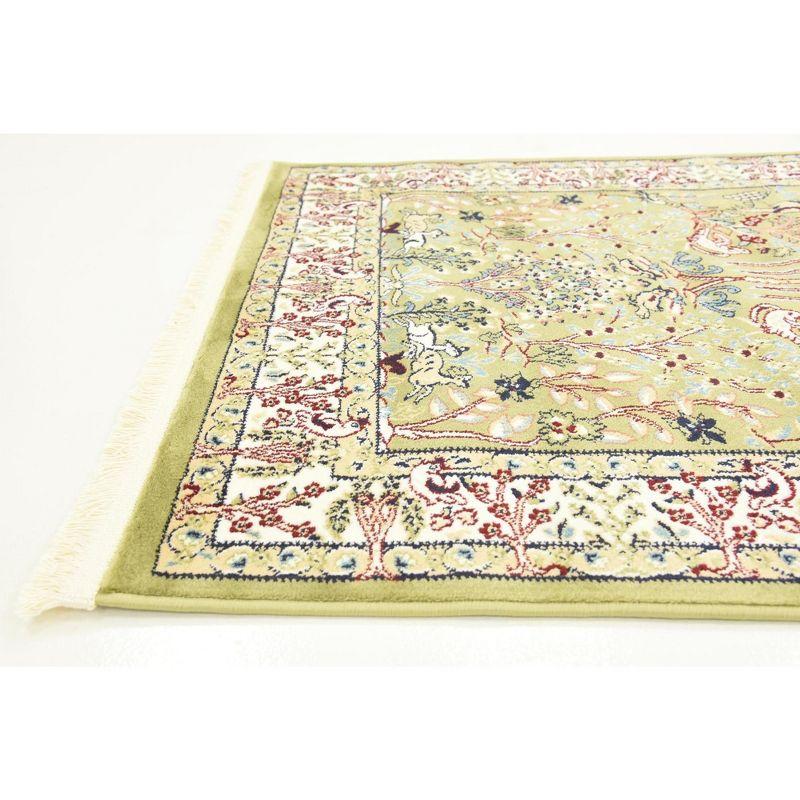 Unique Loom Narenj Collection Area Rug - Bristol (6' 1" x 9' Rectangle Green/Ivory)