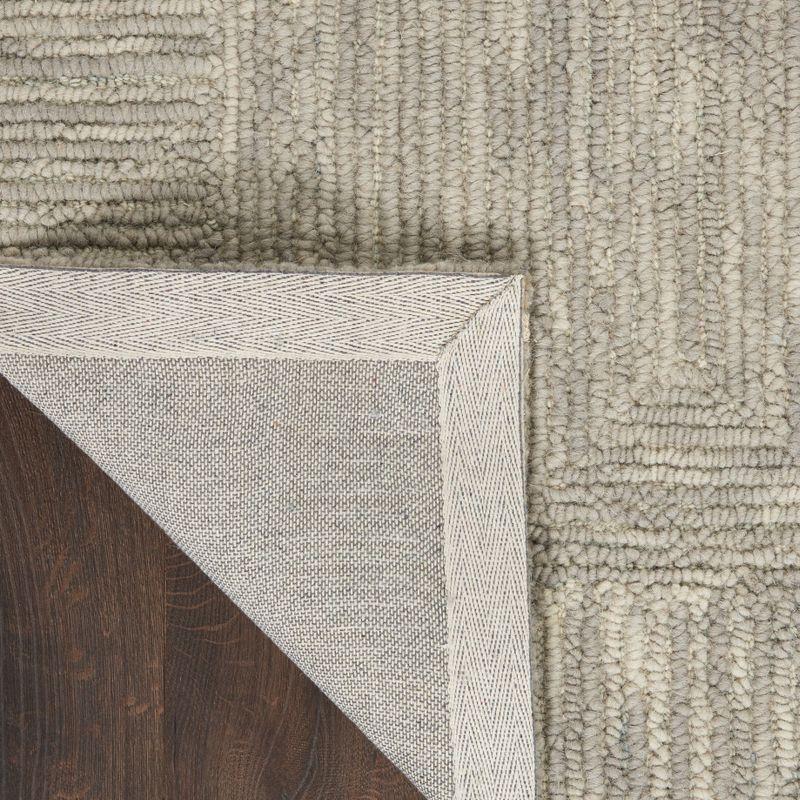 Gray Hand-Tufted Wool 4' x 6' Rectangular Rug