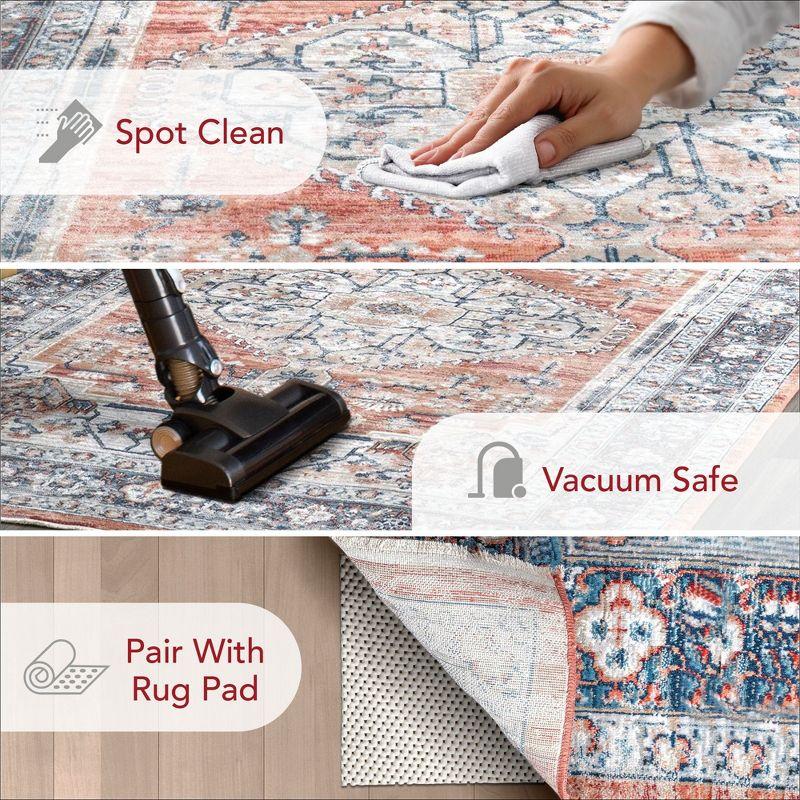Nuloom Zara Medallion 2x6 Runner Indoor Area Rug for Living Room Bedroom Dining Room Entryway Hallway Kitchen, Rust/Blue