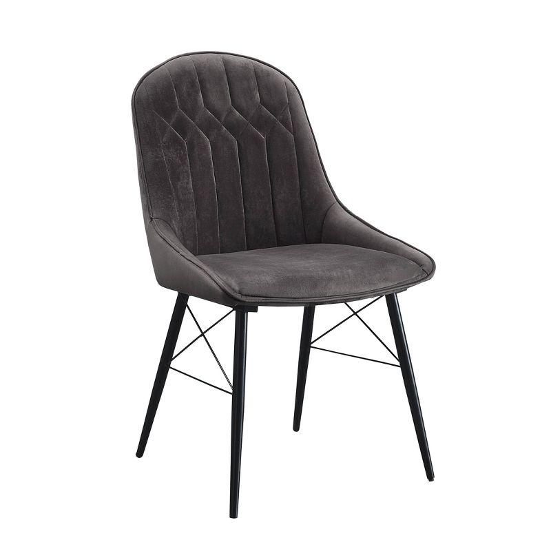24" Abraham Accent Chair: Upholstered, Armless Design, Wood/Metal Frame - Acme Furniture