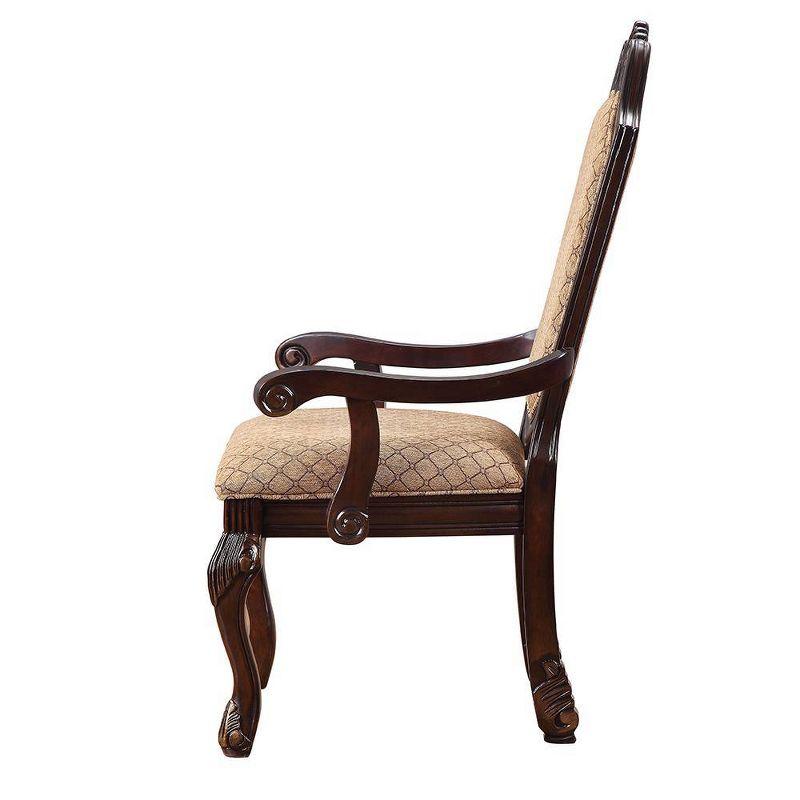 Chateau De Ville 29" Accent Chairs Fabric and Espresso - Acme Furniture: Luxurious Dining Armchair, Queen Anne Legs