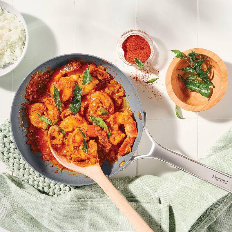 8" Nonstick Stainless Steel Fry Pan Silver - Figmint™: Ceramic Nonstick, Induction Safe, Oven-Safe to 500°F