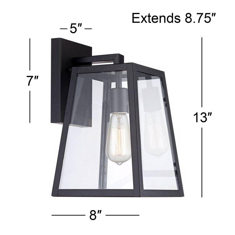 John Timberland Arrington Modern Outdoor Wall Light Fixture Mystic Black 13" Clear Glass for Post Exterior Barn Deck House Porch Yard Posts Patio Home