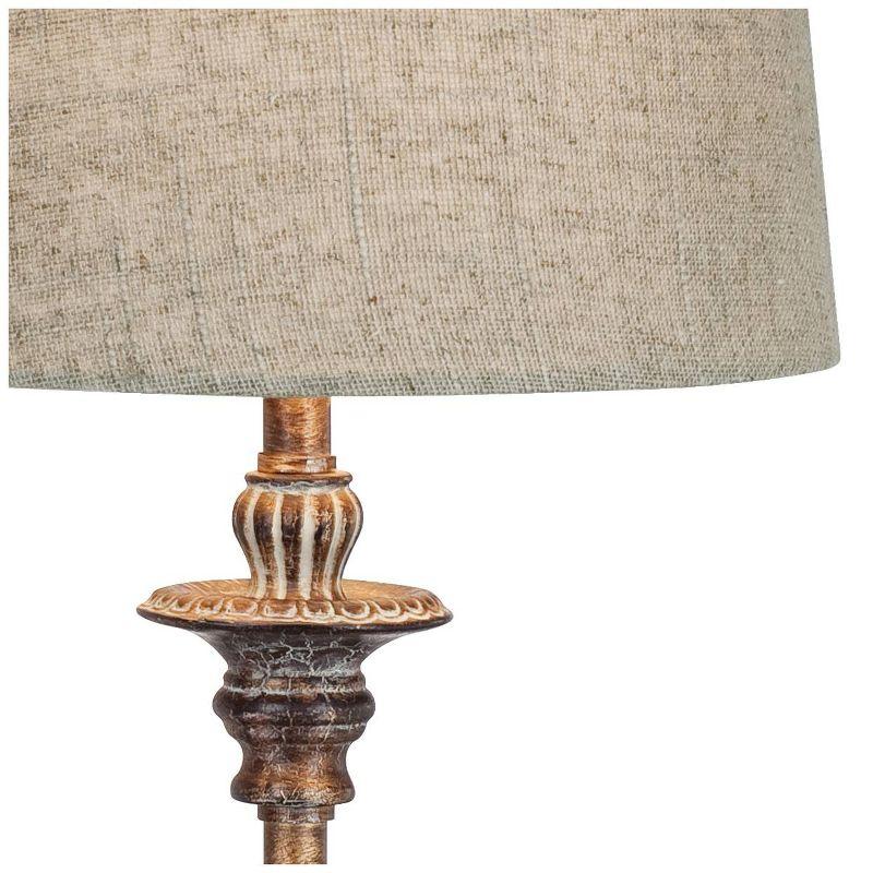 Bentley 31.5" Weathered Brown Buffet Table Lamp with Linen Shade