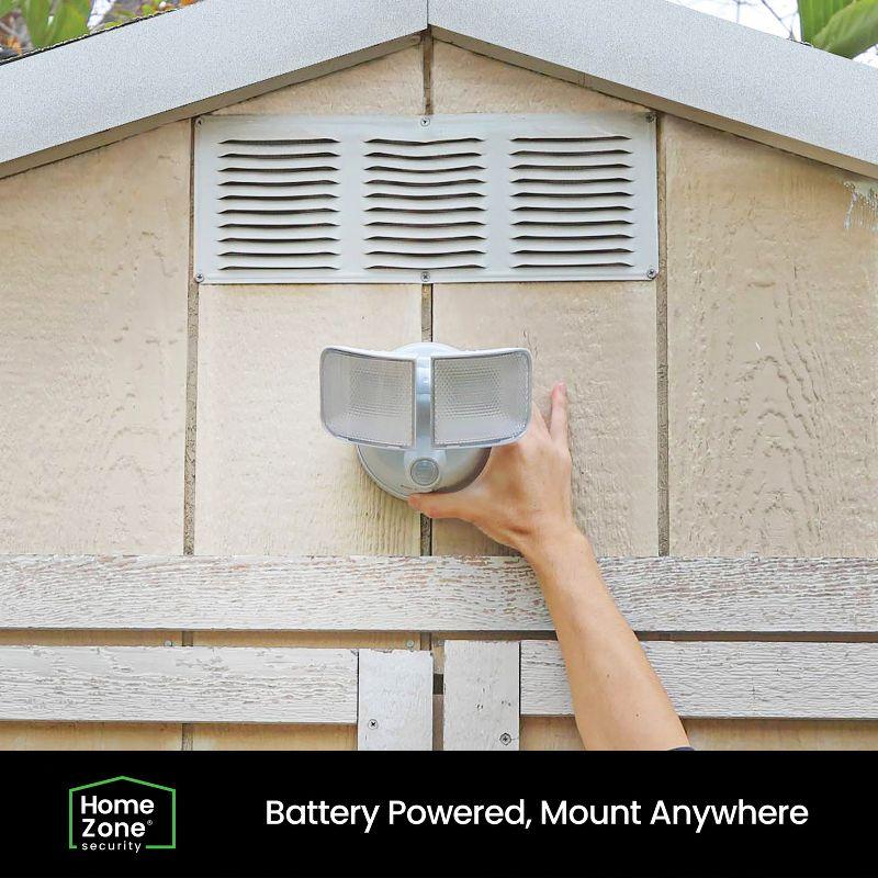 Home Zone Security 2 - Head LED Battery Powered Outdoor Security Flood Light with Motion Sensor