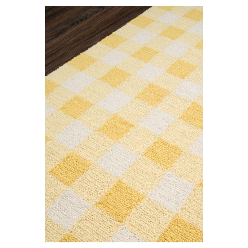 Playful Geometric Yellow Synthetic 5' x 7' Tufted Area Rug