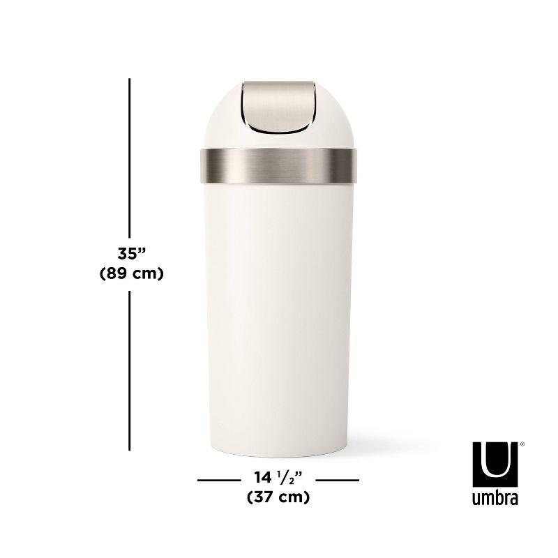 Umbra Venti Plastic Swing Top Kitchen Trash Can - 16 Gallons