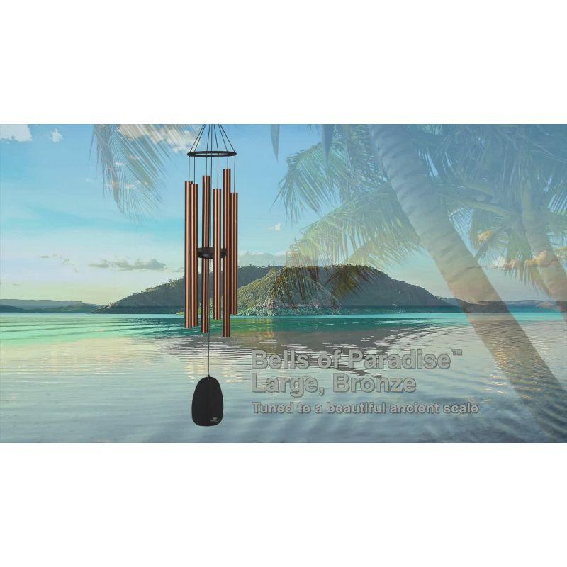 Woodstock Windchimes Bells of Paradise Silver 44", Wind Chimes For Outside, Wind Chimes For Garden, Patio, and Outdoor Decor, 44"L
