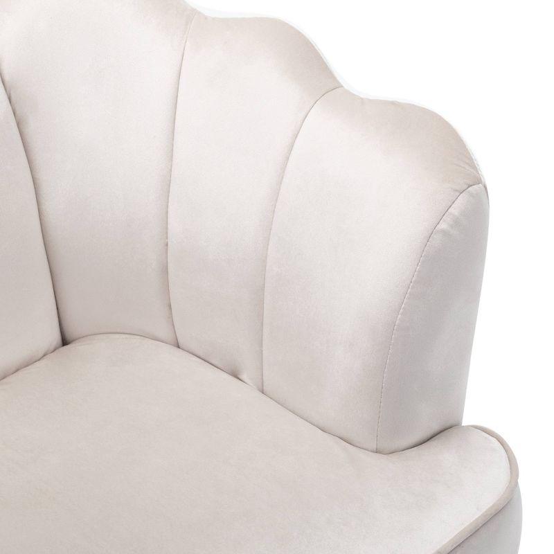 Reitz Modern Glam Velvet Channel Stitch 3 Seater Shell Sofa Beige/Gold - Christopher Knight Home