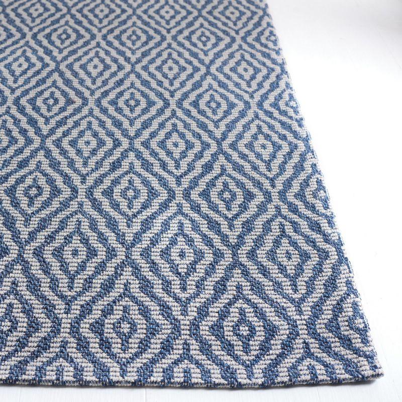 Navy and Light Grey Wool 8' x 10' Braided Rug